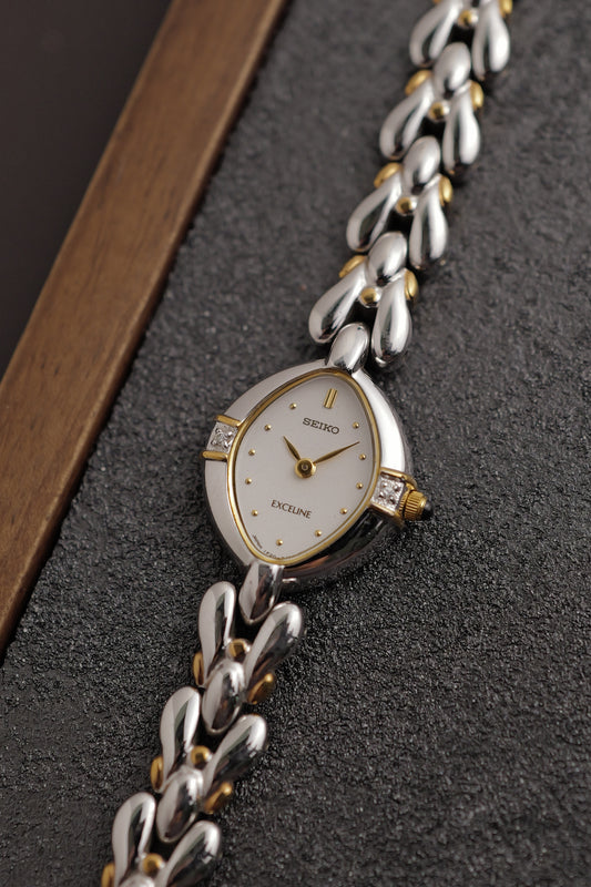 Seiko Exceline Mother of Pearl dial Tear-drop Bracelet 1F20-2J50