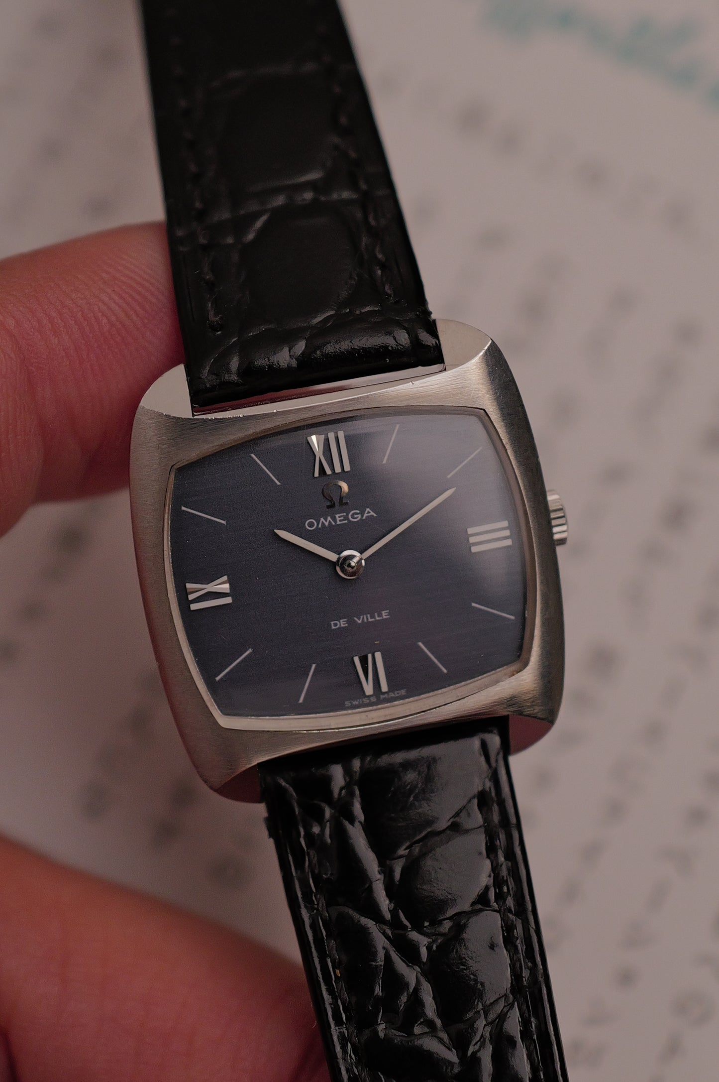 Omega De-ville "Cushion' Linen Dial Circa. 1970s