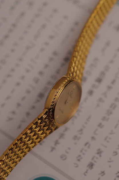 Omega de-ville "mini oval" Linen dial Integrated bracelet