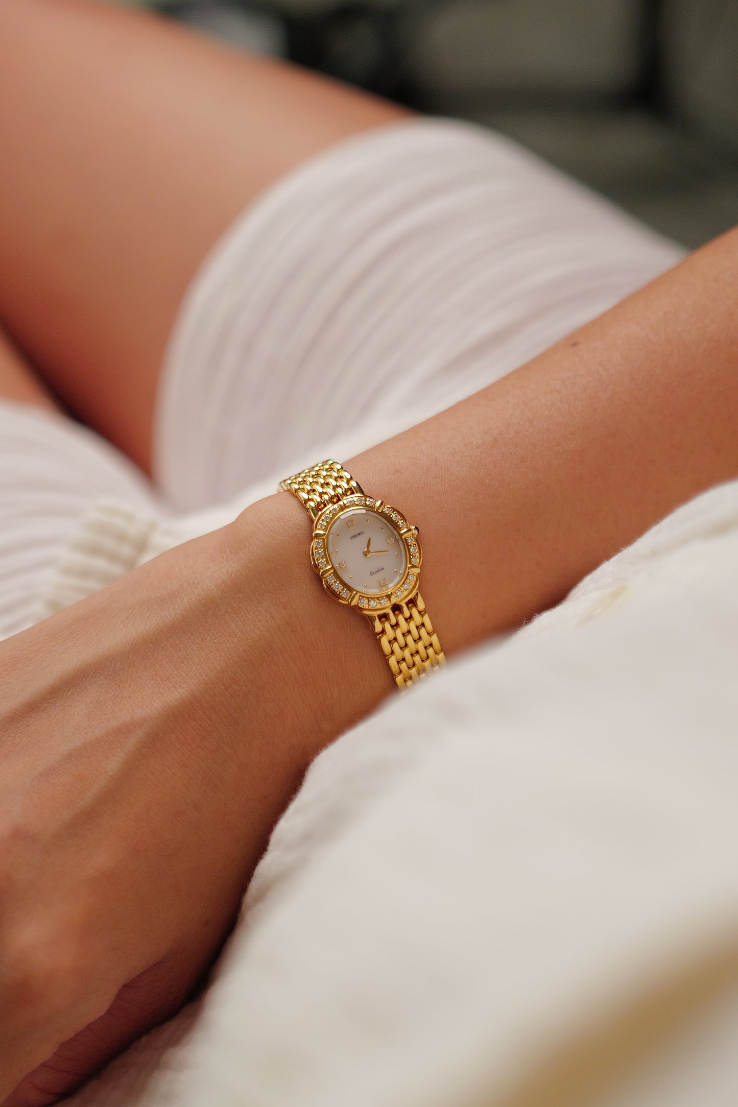 Seiko Exceline "Diamond Petal" Mother of Pearl Dial Circa. 1990