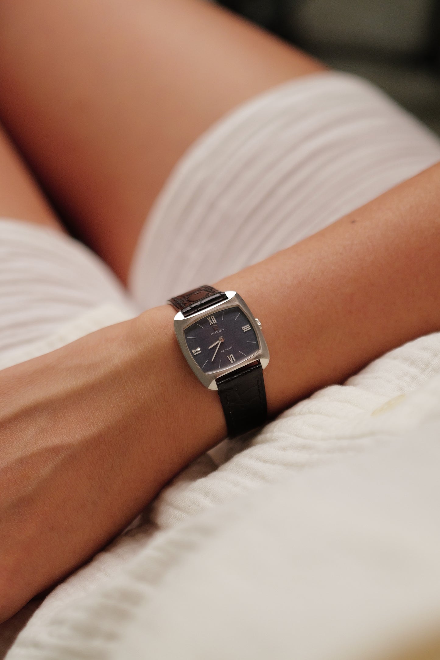 Omega De-ville "Cushion' Linen Dial Circa. 1970s