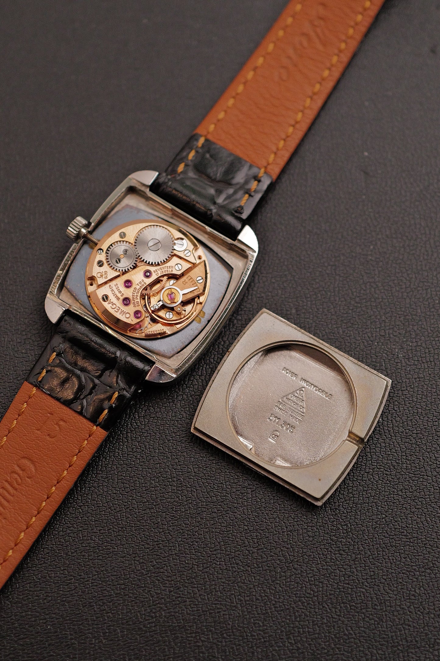 Omega De-ville "Cushion' Linen Dial Circa. 1970s