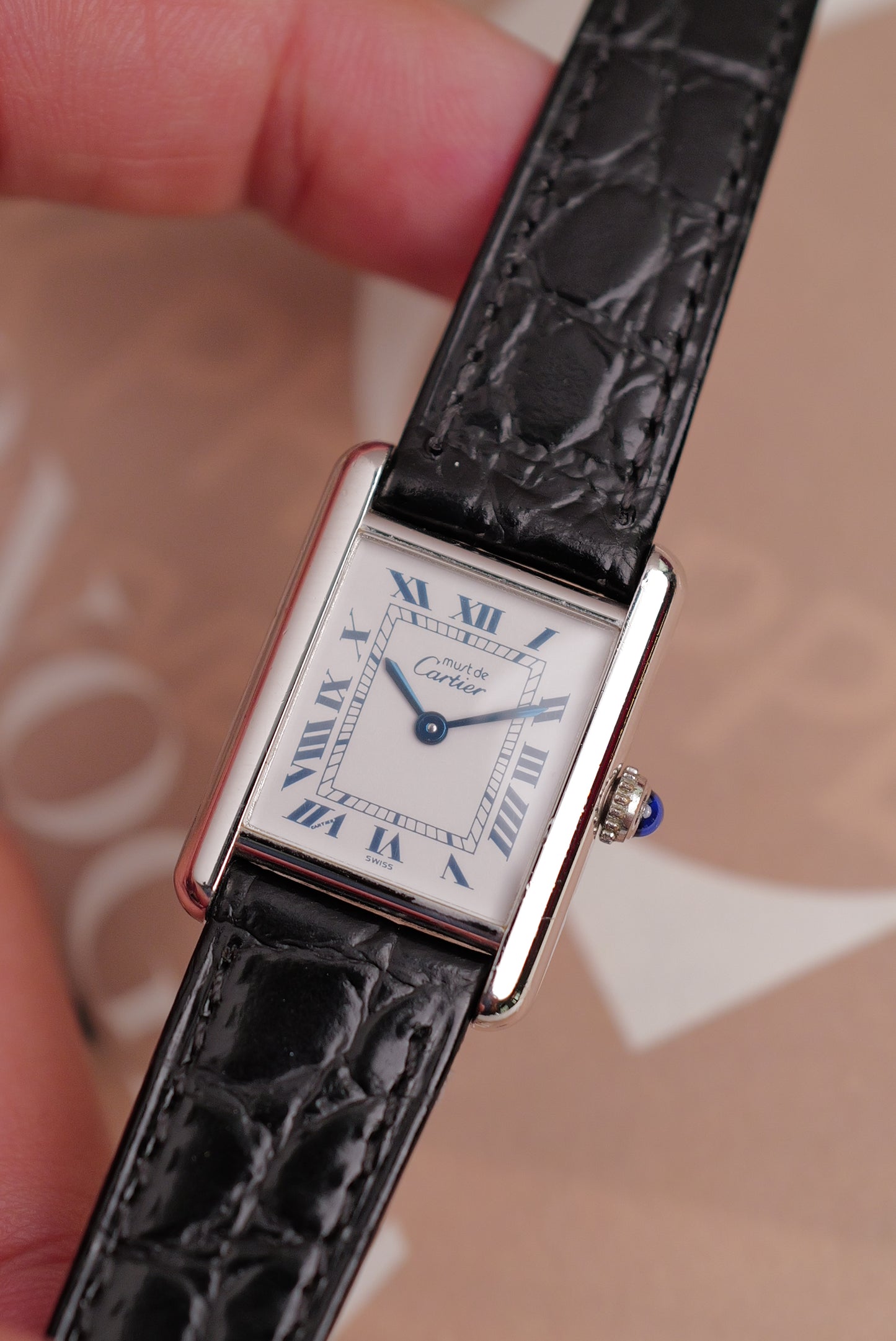 Must De Cartier Tank "Rhodium" Circa. 1980s