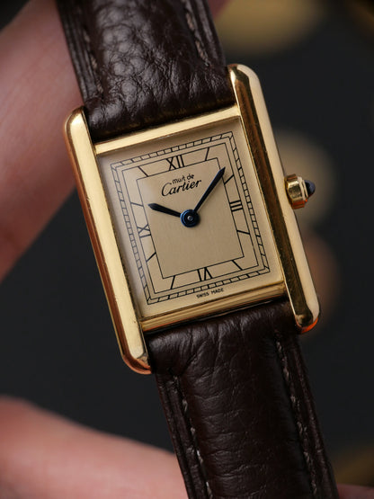 Cartier Must de Cartier Tank Vermeil “Champagne Art Deco” SM (circa 1980s)